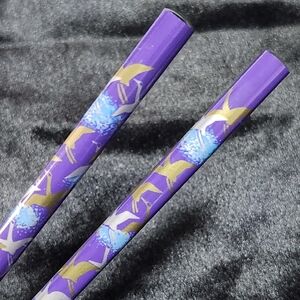 Purple Bird Chopsticks with Blue and Gold Accents